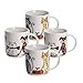SPOTTED DOG GIFT COMPANY - Tazza con cane e gatto - per caffè e tè a colazione - idee regalo per uomo, donna e amanti degli animali - in porcellana - set di 4 tazze