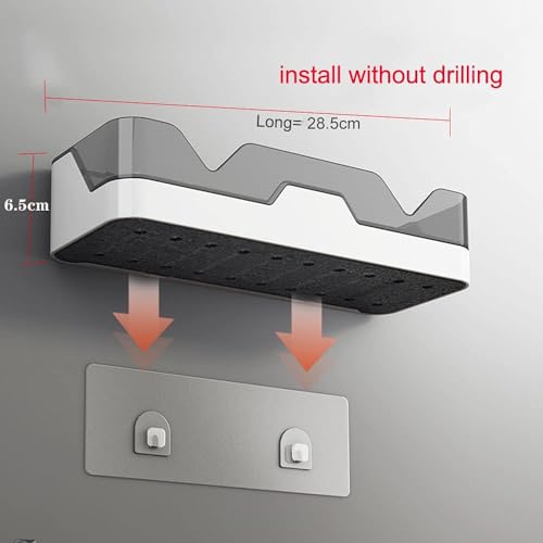 EigPluy Set of 2 Bathroom Shelves, No Drilling Shower Shelf, Wall Mounted Shower Baskets, Adhesive Bathroom Storage Rack for Bathroom/Kitchen - Image 6