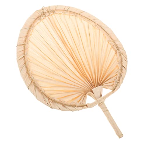 COLLBATH Abanico Portátil Vintage de Palma Natural Mano Ventilador Manual Refrescante para Verano Decoración Abanico Tropical sin Ruido