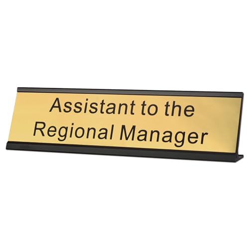 Assistant to The Regional Manager Desk Plate, 2 x 8 inch