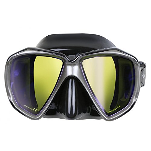 ScubaMax Spider Eye Color Lens Mask (Black / Yellow Lens)