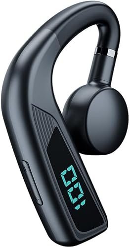 Single Ear Bluetooth Headset with Microphone Air Bone Conduction Headphone Ear Bud with Earhooks Open Ear Headphones Wireless Bluetooth Bone Conducting Wireless Earbud Earpiece for Workout Running