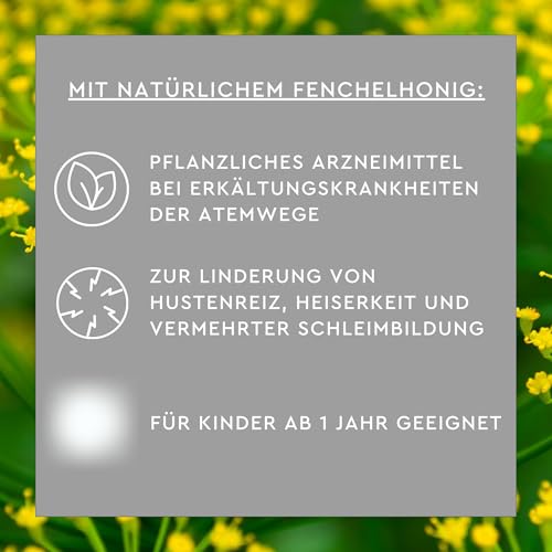 SUNLIFE Fenchelhonig AH 350 g - Sirup gegen Erkältung & Husten - Wirkstoff bitteres Fenchelöl - Hustenlöser für Kinder ab 1 Jahr - Fenchelhonig flüssig