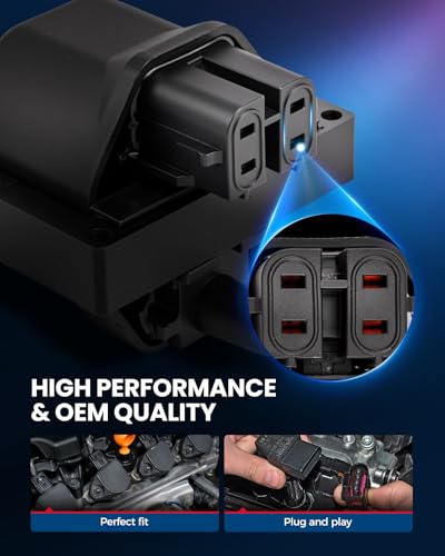 Image of KAX Ignition Coil & 8 Spark Plugs Set for C1500 K1500 | (w /tool) Fits C1500 1988-1995 5.7L /4.3L /5.0L, K1500 1988-1995 5.7L /4.3L /5.0L, S10 1988-1995 4.3L, S10 1985-1993 2.8L, DR37