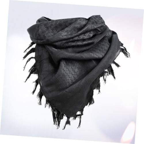 Bufanda Árabe de Algodón Negro Unisex Accesorio de Cuello Casual 4