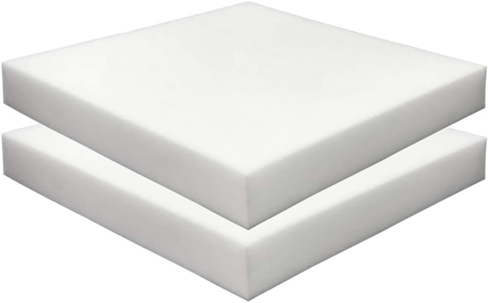 Dulce Lino High Density Upholstery Foam Cushion – Square Cut, Custom Size Replacement for Couch, Sofa, Dining Chairs & DIY Projects. ((22" X 20" X 2"))