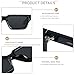 ANDWOOD Thick Frame Rectangle Polarized Sunglasses Mens Womens Chunky Retro Sun glasses Simple Designer Rectangular Shades Square Black