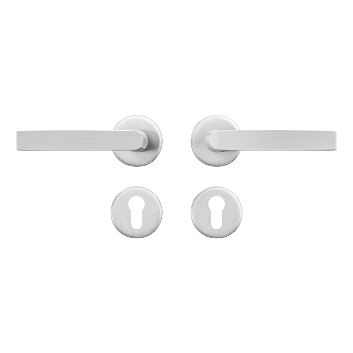 Poignée de porte AXA en aluminium durable avec rosace et trou de cylindre intégré