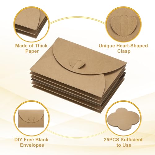 Mini enveloppe kraft uxcell contre la perte des petits objets et bijoux