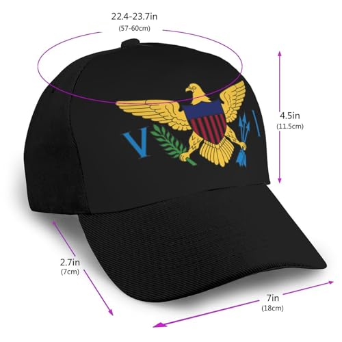 Flag of The United States Virgin Bonnets Curved Brim Mesh Baseball Cap Casual Sun Hat Unisex2