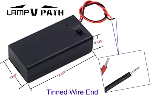 Lampvpath (Pack Of 3 9V Battery Holder, 9 Volt Battery Holder With Switch, 9V Battery Case With Switch #TOP1