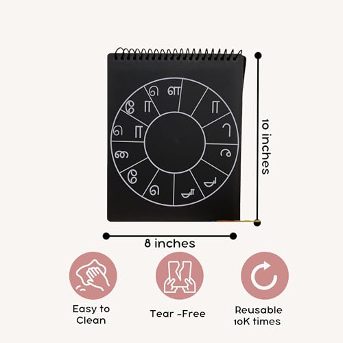 Image of Berrybee 8-in-1 Montessori Inspired Tamil Pre-Writing Board | Tracing Board for Akshar, Vowels, Consonants & Patterns | Reusable Handwriting Practice for Kids Age 2-6 | Educational & Durable (Tamil)