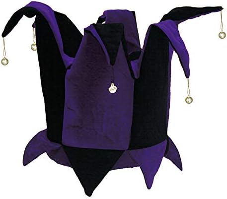 Purple Velvet Jester Party Hat Costume 