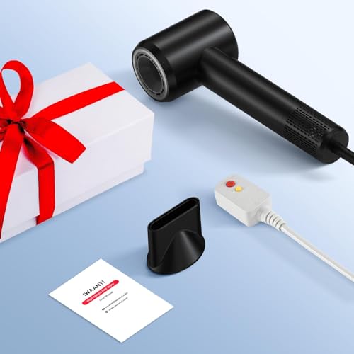 Hair Dryer - 150000 RPM High-Speed Blow Dryer with Negative Ionic Care for Fast Drying. Lightweight, Low Noise Design with 4 Temps/2 Speeds and Magnetic Nozzle (Black) - Image 9