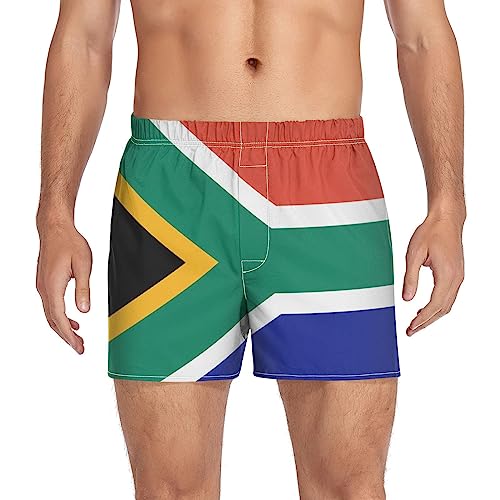 Dallonan Men's Boxer Shorts Underwear Briefs Casual Boxer Breathable Soft South African Flag Large