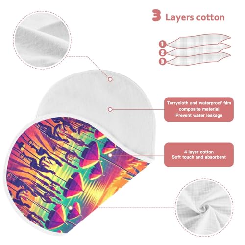 Beach Sunset Purple Baby Burp Cloths Soft Burp Cloth Burp Rags Cotton Burp Clothes Absorbent Muslin Burp Cloths for Unisex Boy Newborn Girl 1 Pack 22x11 Inches3
