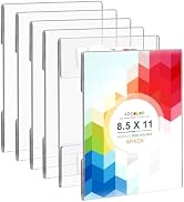ADColor Acrylic Sign Holder 8.5 x 11 Wall Mount-Vertical, Clear Plastic Photo Frames Sign Holder ...