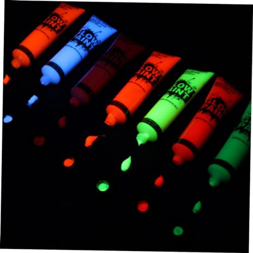 MERRYHAPY 8pcs Glow Dark Face Paint Cream Neon Body Paint for Halloween Glow Makeup Adornment Neon Face for Adults - Thumbnail 6