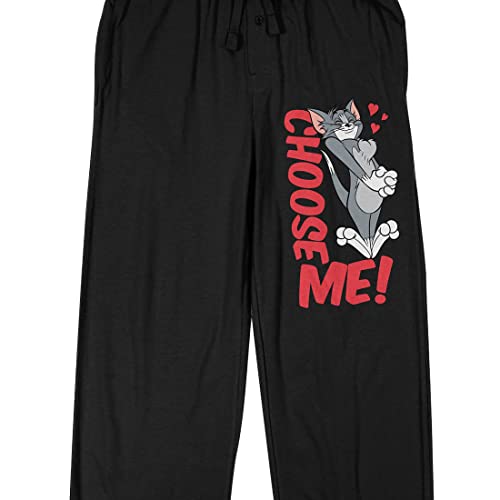 Tom & Jerry Choose Me Men's Black Graphic Sleep Pants2