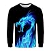 Produktbild Realde 3D Druck Bunt Herren Langarmshirt T-Shirt Oberteile Freizeit Crew Neck Basic O-Ausschnitt Basic Slim Fit Top Mit jacken Herbst und Winter Männer Sweatshirt