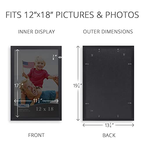 Icona Bay 12X18 Black Frame, Sturdy Wood Composite Frame (Not Ps Plastic), Modern Style Frames, Liberty Collection #TOP2