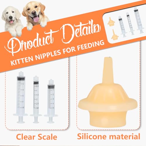 Cosmeria Hochwertiges Kitten Fütterungsset Mit Silikon-Saugern, Wiederverwendbar Und Vielseitig Für Alle Kleintiere