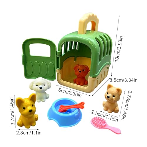 Hundepflege Playset - 8pcs Haustierkäfig Pretend Spielzeug-Set, Haustier Care Cage Playset | Pädagogische Tierpflege Spielzeuge, interaktives Lernen, Rollenspiele Hundepflege-Set, Spielen Tierarzt