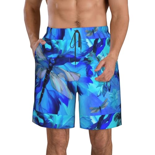 Bañador de playa para hombre con libélulas azules ideal para las vacaciones de verano