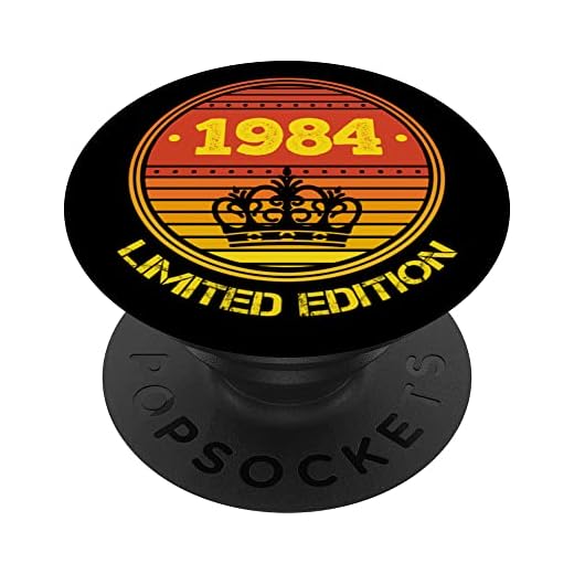 Vintage 1984 Pop Socket para teléfono retro divertido cumpleaños 1984 PopSockets PopGrip Intercambiable