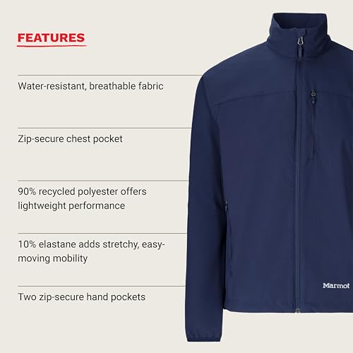 Image of MARMOT Men's Tempo Jacket - Breathable, Water-Resistant Softshell