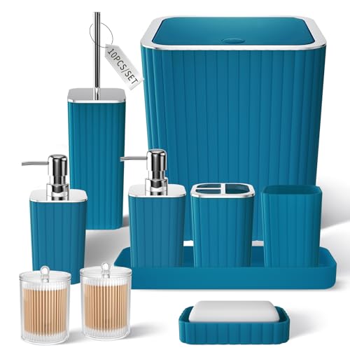 XLHOMO Bathroom Accessories Set - Gorgeous Bathroom Set, 10PC Teal