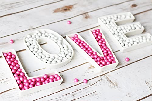 Just Artifacts 5.5-Inch White Ceramic Letter Dish Set (Lve W/Heart) #TOP2
