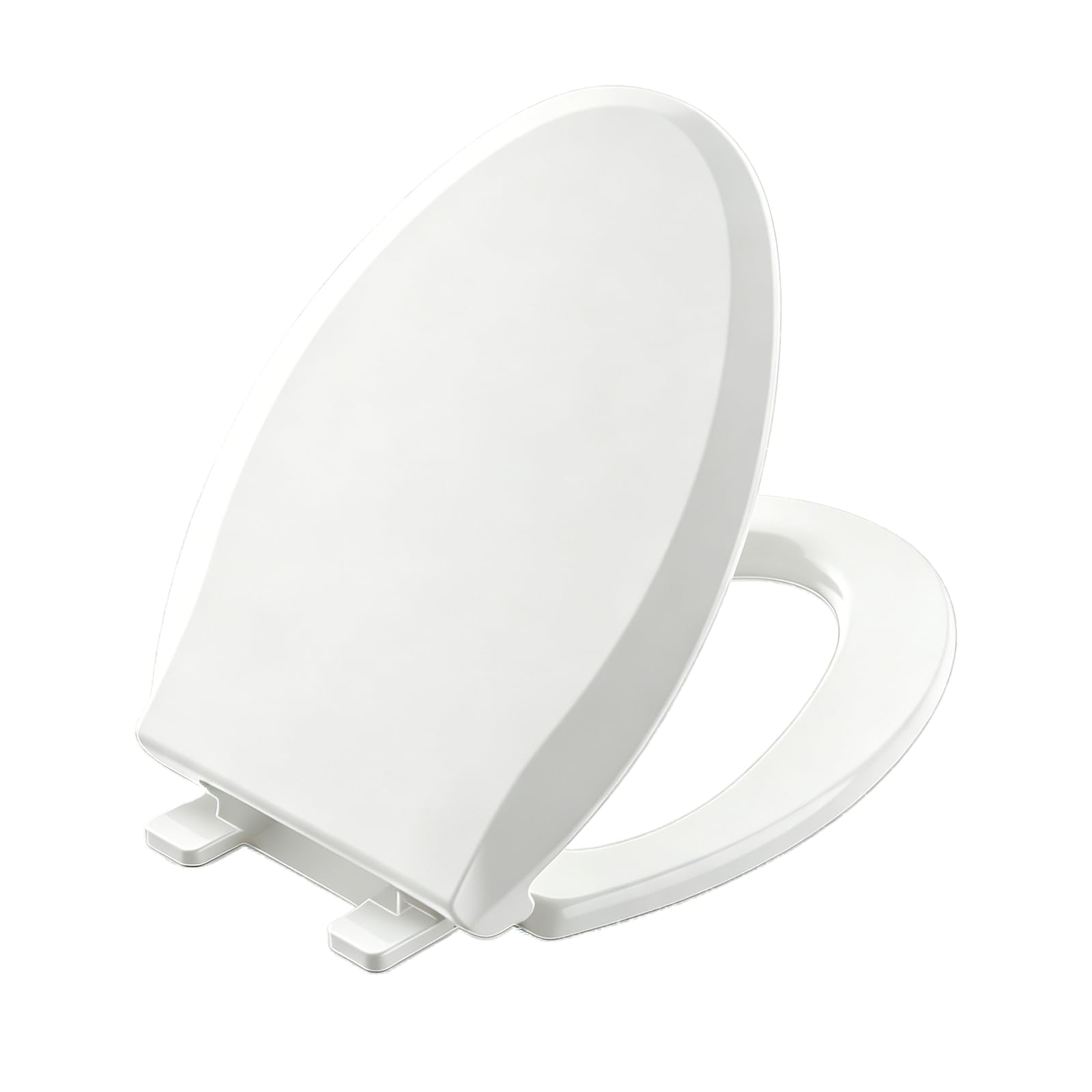 Aünsffer Wydłużona deska sedesowa 47 cm, miękka deska sedesowa łatwa do czyszczenia, owalna pokrywa sedesowa w kształcie litery V, do użytku domowego, biały materiał PP, wsparcie 2 lata