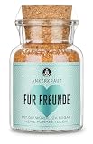 Ankerkraut 'Für Freunde' Anlass-Geschenk, Freibad Pommes Salz zum Verschenken, Geschenk für Freunde, 150 g im Korkenglas