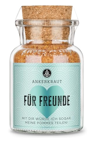 Ankerkraut Für Freunde Anlass-Geschenk, Freibad Pommes Salz zum Verschenken, Geschenk für Freunde, 150 g im Korkenglas