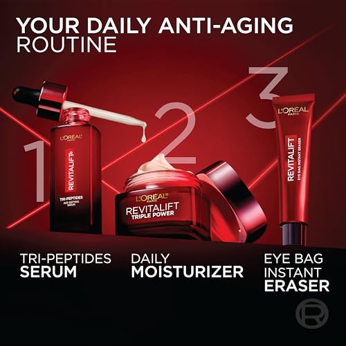 L'Oreal Paris Revitalift Triple Power Anti-Aging Face Moisturizer, Pro Retinol, Hyaluronic Acid & Vitamin C, Reduce Wrinkles 2.55 Oz