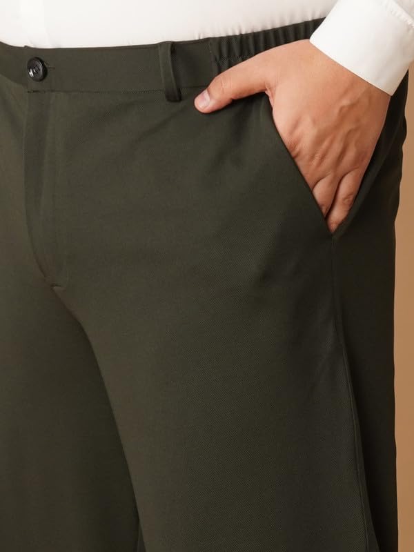 Image of OOMPH! Luxury Lycra Stretchable Formal Pants for Men | Stylish Slim Fit Men's Wear Trousers for Office or Party | Mens Fashion Dress Trouser Pant