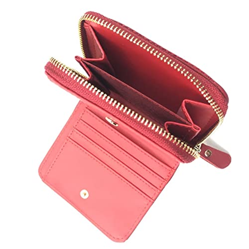 Womens wallet Mini PU Leather Plaid Purses Nubuck Card Holder Wallet Fashion Woman Small Zipper With Coin Purse (Beige)3