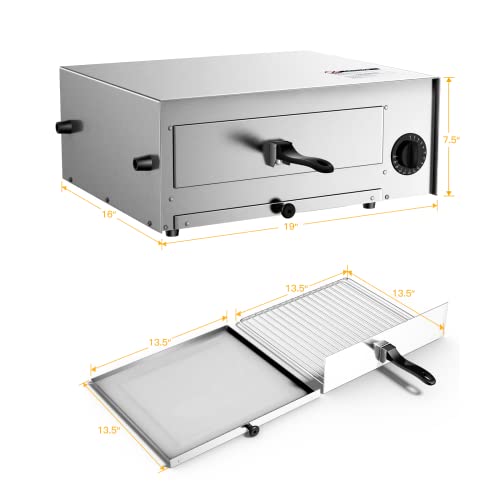 SIMOE Electric Pizza Oven,Indoor Pizza Oven with Handle & Removable Tray and 30mins Timer, Multifunctional Countertop Maker up to 12" for Kitchen, Camping,Party - Image 3