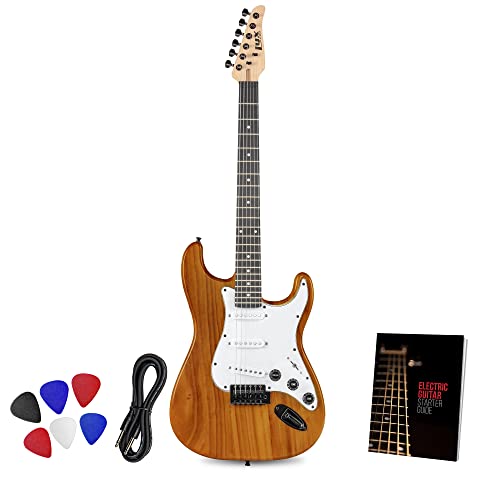 Lyxpro Cs 39” Electric Guitar Kit For Beginner, Intermediate & Pro Players With Guitar, Amp Cable, 6 Picks & Learner’s Guide | Solid Wood Body, Volume/Tone Controls, 5-Way Pickup - Mahogany #TOP8