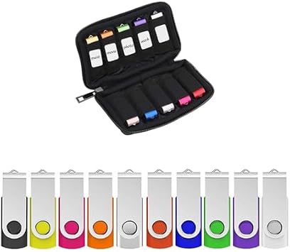 ABLAZE 10 Pack 16GB USB 2.0 Flash Drive + USB Storage Case