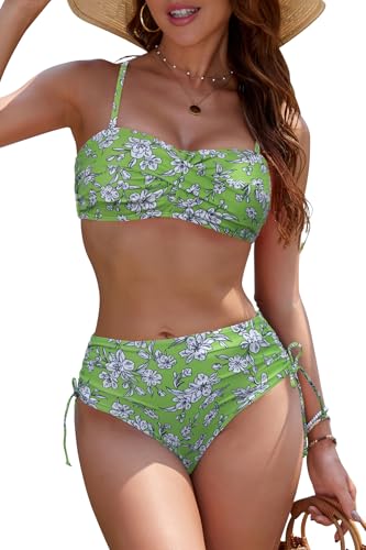 SHEKINI Bandeau Bikini Damen Push Up Sexy Badeanzug Zweiteiliger mit...