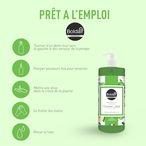 Boldair - Detergente Mani Apple Aloe Formula Detergente, Idratante E Ammorbidente 500 Ml - Produzione Francese - 5