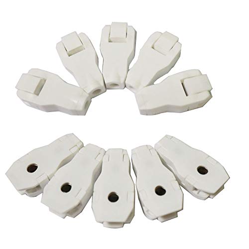 Multi-use ECG EKG Electrode Clip,Red,for 3.0 4.0 snap Grabber tab. 10 Piece Bag. (White)