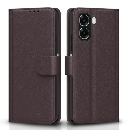Image of Amazon Basics Flip Cover for Oppo K14x 5G / Oppo A6x 5G / Oppo A6s Leather Finish | Wallet Stand and Shock Proof | Inside TPU with Card Pockets | Complete Protection Flip Case (Coffee)