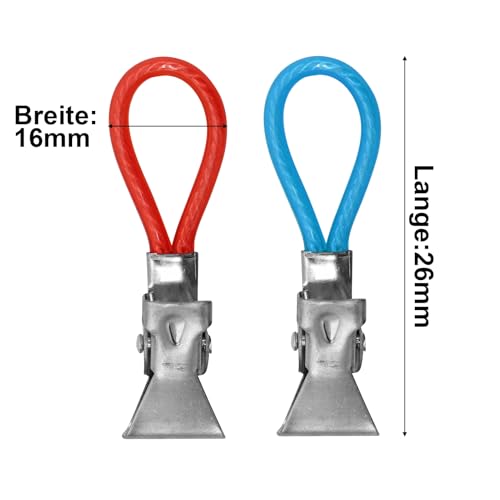 20 clips para toalleros de plástico y metal cromado, pinzas para toallas, clips para colgar toallas, ganchos para colgar toallas, ganchos de trabillas, agarraderas, paños de cocina (5 colores) - imagen 2