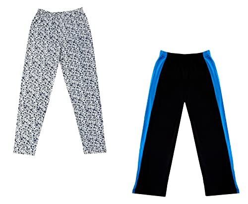 Image of IndiWeaves Boys and Girls Cotton Solid and Printed Pyjama /Pant /Trackpants [Pack of 2] Multicolor98