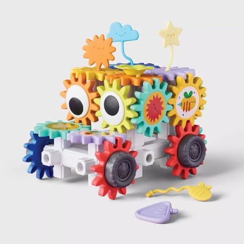 Gigglescape Gear Building Set – 134 Pieces – Colorful Interlocking Gears & Components – STEM Construction Toy for Kids – Creative Building Kit – Ages 3+