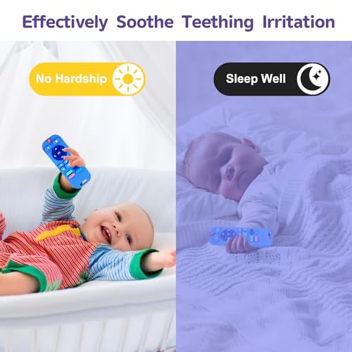 Image of Hooku Silicone Teething Toys for Babies 0-6 Months, Teethers for Babies 6-12 Months, Remote Teether for Baby, Sensory Toys for Babies, Baby Chew Toys