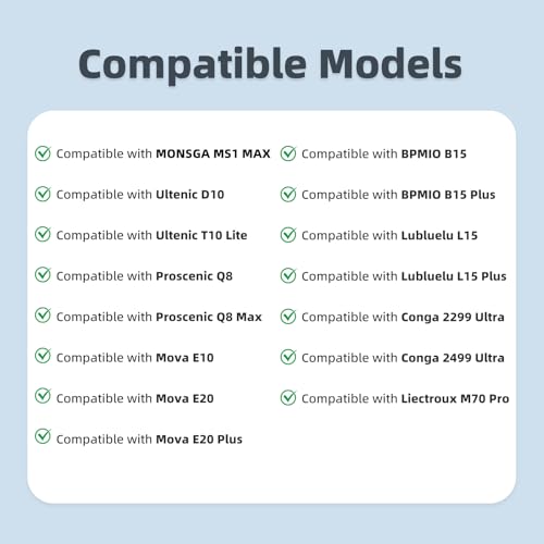 liveryde Ersatzteile Kompatibel für MONSGA MS1 MAX, für Ultenic D10 / T10 Lite / T20 Pro, für Proscenic Q8 / Q8 Max, für Mova E20 Plus Zubehör, 1 Hauptbürste, 4 Seitenbürsten, 4 Filter, 4 Wischtücher